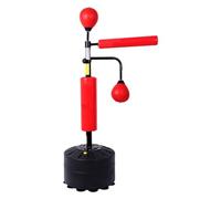 PP-Vic Allenatore di velocità da Boxe,Barra Rotante con Altezza Regolabile,con 2 Supporti per Sacchi di Sabbia per Palla da Boxe,Base Stabile Indipendente con 12 Ventose,Adatto al Fitness,Rosso