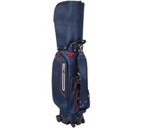PP-Vic Borsa da Golf Imbottita con Ruote, Organizzazione A 6 Vie, Tracolla Imbottita Regolabile, 9 Tasche con Cerniera E Una Custodia per Proteggere Le Mazze, Perfetta per Il Campo Pratica,Blu