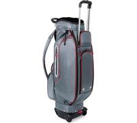 PP-Vic Borsa da Golf Imbottita con Ruote, Organizzazione A 6 Vie, Tracolla Imbottita Regolabile, 9 Tasche con Cerniera E Una Custodia per Proteggere Le Mazze, Perfetta per Il Campo Pratica,Grigio