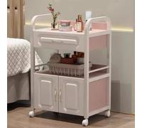 PP-Vic Carrello Da Parrucchiere Con Mobiletto, Carrello Portaoggetti Per Ciglia Artistiche, Carrello Multifunzionale Per Saloni Di Bellezza Adatto A Saloni Di Bellezza, Centri Estetici,Pink 01