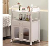 PP-Vic Carrello Da Parrucchiere Con Mobiletto, Carrello Portaoggetti Per Ciglia Artistiche, Carrello Multifunzionale Per Saloni Di Bellezza Adatto A Saloni Di Bellezza, Centri Estetici,White 02
