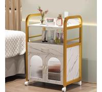 PP-Vic Carrello Da Parrucchiere Con Mobiletto, Carrello Portaoggetti Per Ciglia Artistiche, Carrello Multifunzionale Per Saloni Di Bellezza Adatto A Saloni Di Bellezza, Centri Estetici,Gold 02