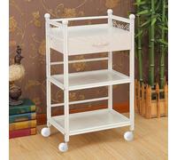 PP-Vic Carrello Per Salone Di Bellezza, Mobiletto in Legno Per Pallet Da Salone, Stazione Di Stoccaggio Mobile A Tre Livelli Per L'organizzazione Degli Utensili, Carrello Per Salone,White 01