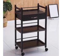 PP-Vic Carrello Per Salone Di Bellezza, Mobiletto in Legno Per Pallet Da Salone, Stazione Di Stoccaggio Mobile A Tre Livelli Per L'organizzazione Degli Utensili, Carrello Per Salone,Brown 02