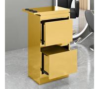 PP-Vic Carrello Portaoggetti Per Salone Di Bellezza in Acciaio Inossidabile, Mobiletto Per Postazione Da Parrucchiere in Metallo Con 2 Cassetti A Strati, 3 Portautensili, Mobiletto,Metallico