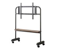 PP-Vic Cavalletto Mobile in Acciaio Inox Per TV Da 32-75 Pollici, Supporto Per TV Da Studio Mobile Con Vassoio, Supporto Mobile Per TV Angolare Moderno, Supporto Da Pavimento,Black+1 layer