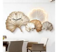 PP-Vic Decorazione Da Parete 3D Con Orologio A LED, Arte Moderna Da Parete Floreale, Elegante Scultura Da Parete Creativa Su Larga Scala, Ideale Per Soggiorno, Camera Da Letto,60cm