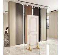 PP-Vic Espositore per campioni di porte/pannelli in legno di grandi dimensioni, espositore per piastrelle in metallo per 1 paio, espositore per piastrelle regolabile per showroom,Gold l