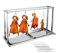 PP-Vic Griglia Per Barbecue, Scolapiatti Per Salsicce, Griglia Di Raffreddamento in Acciaio Inossidabile, Stendibiancheria Con Vassoio Antigoccia, Portautensili Da Cucina Verticale,85 * 32.5cm