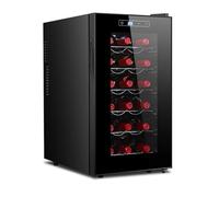 PP-Vic Mini Frigorifero Per Vino Indipendente, Temperatura Costante Con Touch Screen Digitale, Porta in Vetro Temperato, Refrigeratore Per Conservazione Divisa Da Banco, Per Bar, Casa,D 18 01