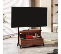 PP-Vic Mobile Porta TV in Stile Moderno Di Metà Secolo, in Legno Con Armadietti Portaoggetti, Mobile Porta TV Con Cornice, Mobile Porta TV Con Ruote, Mobile Porta TV Con Console,B 40 to 65 inch