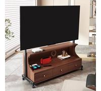 PP-Vic Mobile Porta TV in Stile Moderno Di Metà Secolo, in Legno Con Armadietti Portaoggetti, Mobile Porta TV Con Cornice, Mobile Porta TV Con Ruote, Mobile Porta TV Con Console,B 50 to 85 inch