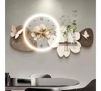 PP-Vic Orologio Da Parete 3D Con Mensola Integrata: Un Orologio Da Parete Multifunzionale A Farfalla Con Vaso Per Trattenere L'acqua Incorporato, Perfetto Per Il Soggiorno,Bb60cm