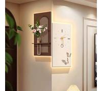 PP-Vic Orologio Da Parete Con Effetti Visivi 3D Con Piccola Mensola Sospesa, Decorazioni Da Parete Per Esporre Piccoli Ornamenti, Applique Ad Angolo Illuminato A LED,02l