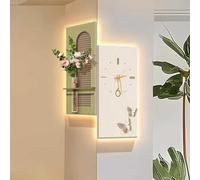 PP-Vic Orologio Da Parete Con Effetti Visivi 3D Con Piccola Mensola Sospesa, Decorazioni Da Parete Per Esporre Piccoli Ornamenti, Applique Ad Angolo Illuminato A LED,03m