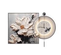 PP-Vic Orologio Da Parete Stereoscopico 3D, Scultura Da Parete Creativa E Opera D'arte Su Larga Scala, Design Plug-In Con Illuminazione A LED, Ideale Per Decorare Soggiorni,02m