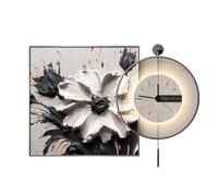 PP-Vic Orologio Da Parete Stereoscopico 3D, Scultura Da Parete Creativa E Opera D'arte Su Larga Scala, Design Plug-In Con Illuminazione A LED, Ideale Per Decorare Soggiorni,01l