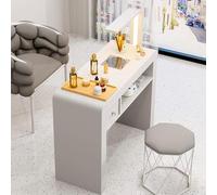 PP-Vic Postazione Di Lavoro Professionale Per Manicure E Centro Estetico, Tavolo Per Manicure Moderno, Tavolo Per Tecnico Di Manicure, Tavolo Per Manicure Con Luce LED