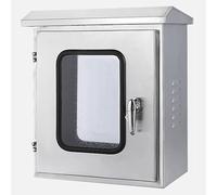 PP-Vic Scatola Elettrica Per Esterni in Acciaio Inossidabile 304 Con Doppia Porta,Scatola Di Giunzione IP67 Con Serratura Sicurezza E Piastra Montaggio,Scatola Elettrica Montata A Parete,40x25x50cm