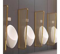 PP-Vic Set Di 2 Pareti Divisorie Per Bagno Da Uomo, Schermi Per La Privacy Degli Orinatoi, Pannelli Divisori Per Bagni Commerciali, Struttura in Metallo E Divisori in Vetro Temperato,Metallico