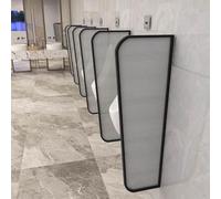 PP-Vic Set Di 2 Pareti Divisorie Per Bagno Da Uomo, Schermi Per La Privacy Degli Orinatoi, Pannelli Divisori Per Bagni Commerciali, Struttura in Metallo E Divisori in Vetro Temperato,Nero