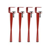 PP-Vic Set Di 4 Morsetti in Metallo, Gambe Del Tavolo,Gambe Di Supporto Per Mobili in Stile Asta Per Console Fai Da Te,Dotati Di Piedini Di Livellamento Regolabili,Design Senza Foratura,Red 45cm