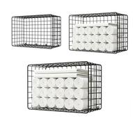 PP-Vic Set Di Porta Asciugamani Da Parete Organizzatore Da Salone Dal Design Moderno in 3 Pezzi,Espositore Per Tinture Per Capelli Stile Aperto Ideale Per Barbieri,Saloni Di Bellezza E Spa,Nero