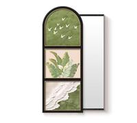 PP-Vic Specchio Scorrevole A Parete, Scultura da Parete E Specchio Due in Uno, Specchio A Figura Intera Nascosto in Stile Rustico, Decorazione Murale Adatta,Decorazione Generale,AA/Left