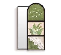 PP-Vic Specchio Scorrevole A Parete, Scultura da Parete E Specchio Due in Uno, Specchio A Figura Intera Nascosto in Stile Rustico, Decorazione Murale Adatta,Decorazione Generale,AA/Right