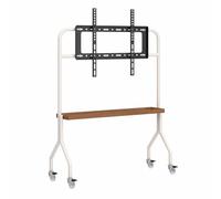 PP-Vic Supporto Da Pavimento Portatile Per Schermo Multimediale Mobile, Carrello Porta TV Con Ruote, Adatto Per TV Da 43-75 Pollici, Supporto TV Mobile Con Divisori Portaoggetti,White 1 layer
