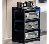 PP-Vic Supporto Multimediale AV in Acrilico Trasparente, Torre Audio Con Ripiani Regolabili, Supporto Per Rack Amplificatore Per Ufficio/Studio/Home Theater, Mobiletto Per,C 40x52.2x79.4cm