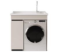 PP-Vic Supporto Per Lavatrice Per Carichi Pesanti Con Mobile Da Bagno, Piccolo Portalavatrice Verticale Con Raccordi Per Rubinetti, Lavabo/Lavabo Adatto Per Lavanderie Di Appartamenti,85 * 61cm