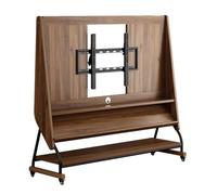 PP-Vic Supporto TV mobile con base,carrello TV con console multimediale da pavimento,supporto per monitor angolare in legno con ripiano,monitor a schermo piatto LCD/LED,26 to 50 inch