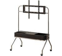PP-Vic Supporto TV Mobile Con Staffa Per Mobiletto Portaoggetti, Carrello Porta TV Da Pavimento Con Ruote, Adatto Per TV Da 40-75 Pollici, Peso Massimo 50 Kg, TV Mobile,Black with partition