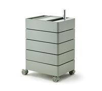 PP-Vic Tavolino Laterale Girevole A 360°,Mobiletto Laterale Per Divano, Tavolino Da Caffè Mobile Per Studio, Mobiletto Girevole Con 5 Cassetti,Adatto Per Riporre Gli Attrezzi in Parrucchieri,Verde