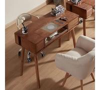 PP-Vic Tavolo Da Manicure in Legno Con Collettore Di Polvere, Banco Di Unghie Con Archiviazione Del Cassetto, Stoccaggio Dei Cosmetici Per Unghie Salon