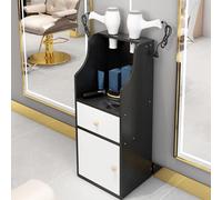 PP-Vic Tavolo Da Parrucchiere Professionale - Mobiletto Verticale Per Riporre Gli Attrezzi Da Barbiere Con Cassetti E 2 Porta Asciugacapelli Per Salone Di Bellezza, Barbiere, Tatuaggi,Nero