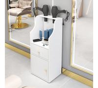 PP-Vic Tavolo Da Parrucchiere Professionale - Mobiletto Verticale Per Riporre Gli Attrezzi Da Barbiere Con Cassetti E 2 Porta Asciugacapelli Per Salone Di Bellezza, Barbiere, Tatuaggi,Bianca