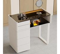 PP-Vic Tavolo Per Manicure Con Piano in Legno Massello, Postazione Per Tecnico Manicure, Banco Da Lavoro Per Manicure Da Salone Di Bellezza, Tavolo Per Forniture Per Manicure,Black and white