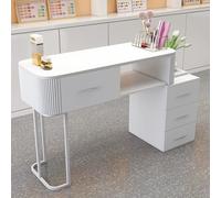 PP-Vic Tavolo Per Unghie Moderno Per Salone Di Bellezza, Tavolo Per Unghie Per Ragazze in Salone Di Bellezza, Elegante Contenitore Per Utensili Per Unghie, Tavolo Per Unghie Per Manicure,With cabinet