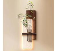 PP-Vic Una Decorazione Da Parete Due in Uno Che Combina Un Murale E Un Vaso, Con Una Scultura Da Parete Dal Design Luminoso, Decorazioni Da Parete Con Luci A LED E Un Quadro Decorativo,20 * 62cm