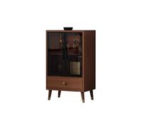 PP-Vic Vetrina Portaoggetti Con Luce A LED, Cantinetta Portavino Retrò Da Terra Con Porta in Vetro Temperato, Portabottiglie/Portabevande Con Telaio in Lega Di Alluminio Massiccio,60 * 40 * 100cm