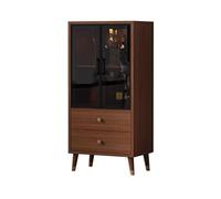 PP-Vic Vetrina Portaoggetti Con Luce A LED, Cantinetta Portavino Retrò Da Terra Con Porta in Vetro Temperato, Portabottiglie/Portabevande Con Telaio in Lega Di Alluminio Massiccio,60 * 40 * 125cm
