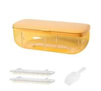 PpAaJK 48 Doppio Silicone Grande Capacità Contenitore per Ghiaccio Contenitore per Ghiaccio Congelato Artefatto di Frigorifero con Coperchio Giallo