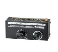 PpAaJK Selettore Audio 6 In 1 Out Interruttore di Selezione del Segnale Audio Selettore del Canale Audio Stereo con Controllo del Volume