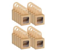 PPcdfre 50Pcs Kraft Paper Wine Bottle Box con Finestra Pieghevole Vino Candy Scatole per Natale Matrimonio Set di Accessori Vino