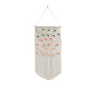 PPcdfre Arazzo da appendere alla parete in macramè con foglie verdi in macramè da appendere alla parete Boho decorazione da parete filato arazzo fatto a mano A