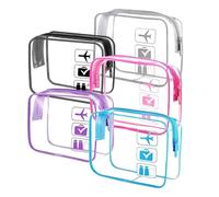 PPcdfre Confezione da 5 borse per cosmetici da viaggio con cerniere per donne e uomini, borsa da toilette da portare in aeroporto borsa conforme alle compagnie aeree