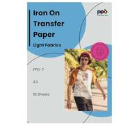 PPD A3 10 Fogli Di Carta Trasferibile Termoadesiva Per Inkjet - T-Shirt E Tessuti Chiari - PPD-7-10