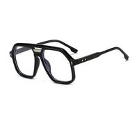 PPFVVTV Occhiali da sole alla moda da uomo e da donna, lenti da sole con lenti UV400, occhiali da sole retrò con rivetti di tendenza (neri)